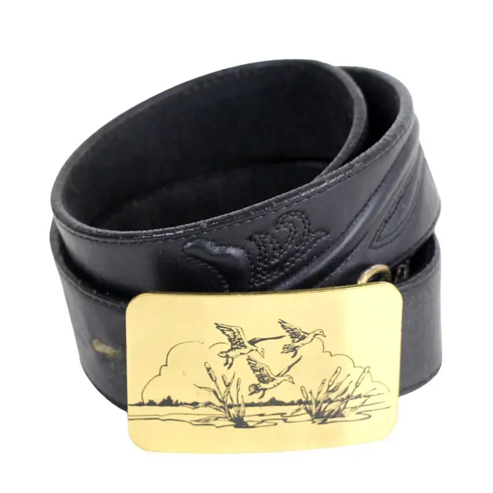 The Great American BLACK GENUINE LEATHER 1 3/8
